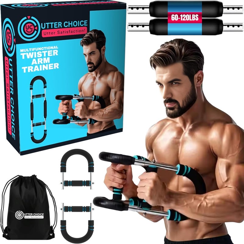 UTTER CHOICE Gorilla Bar Twister Arm Trainer for Men, Adjustable 30-120 lbs Chest Exerciser , Portable Arm & Chest Workout Equipment for Men and Women with Anti Slip Handle and Carry Bag - Image 1